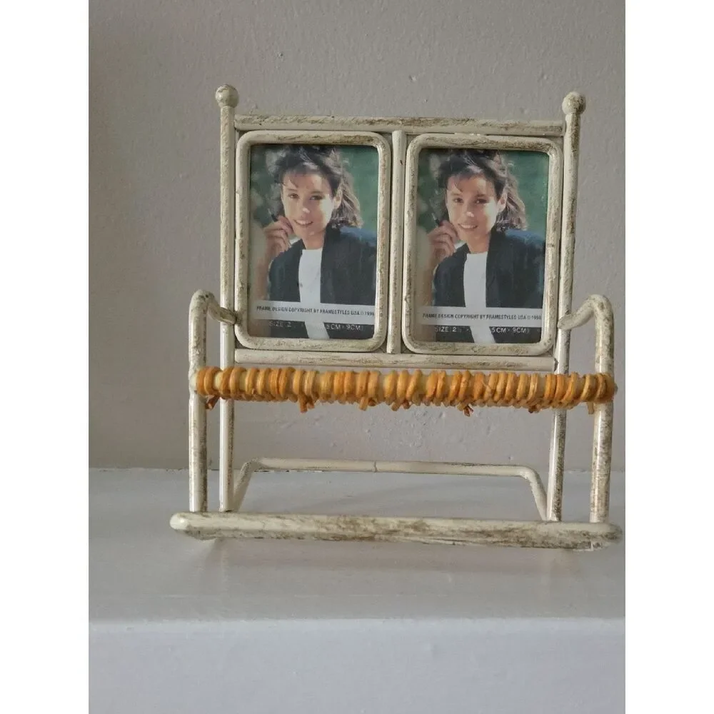 Vintage Double Photo Frame In Shape Of A Rocking Chair